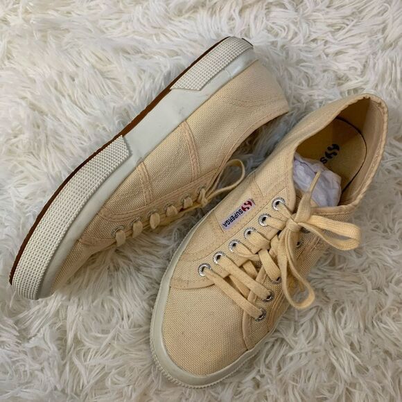 Superga Classic Cotu Canvas Sneakers in Beige Eggshell Sz US 9 EU 40 Great Shape - Picture 3 of 11